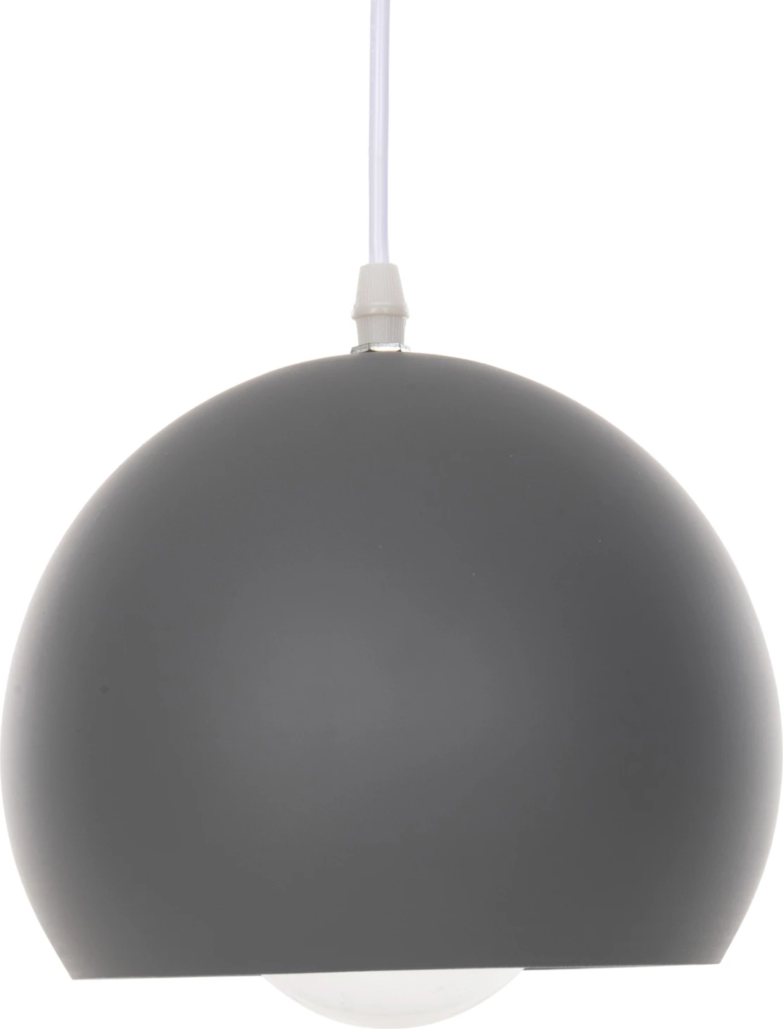 Llambë varëse për tavan, FH4109, kapak sferik gri, kabllo e bardhë, Φ20x112H cm