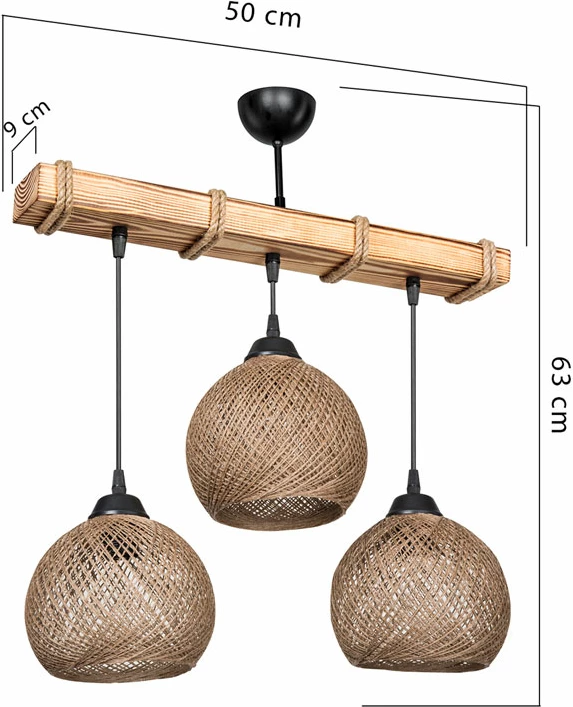 Dritë tavani Fiona Ε27, ngjyrë arre-bezhë, 50x20x63cm