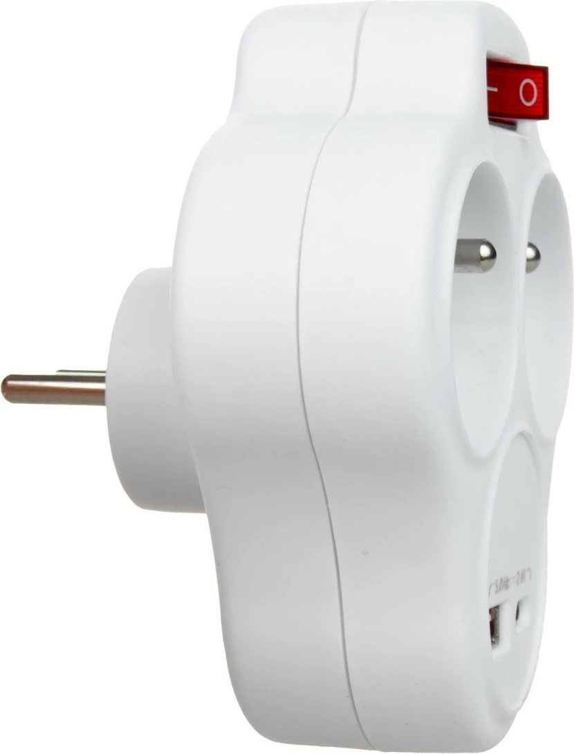 Prizë Maclean MCE336E me 2 dalje, USB-A/USB-C, e bardhë