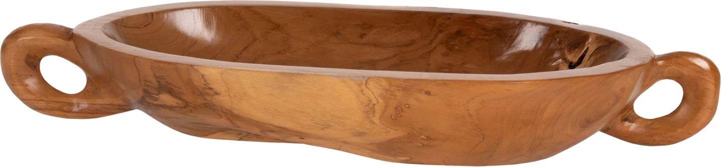 Enë dekorative prej druri tik, ngjyrë natyrale, FH4304, 64x21.5x9.5cm