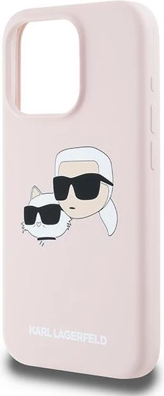 Mbështjellës Karl Lagerfeld Silicone Karl & Choupette MagSafe për iPhone 15 Pro Max, Rozë