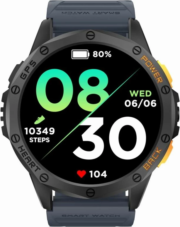 Smartwatch për meshkuj Gravity, rrip i zi dhe i kaltër