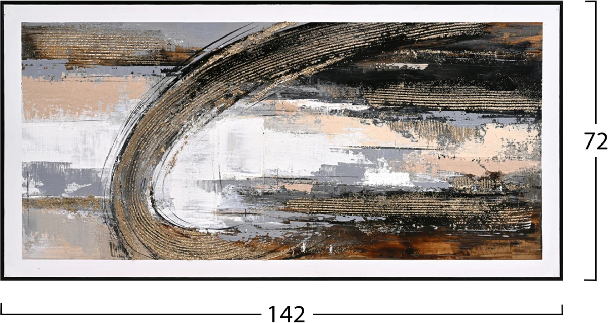 Pikturë muri FH4538 me kornizë PS të zezë, kanavacë me imazh abstrakt, 72x4.5x142H cm