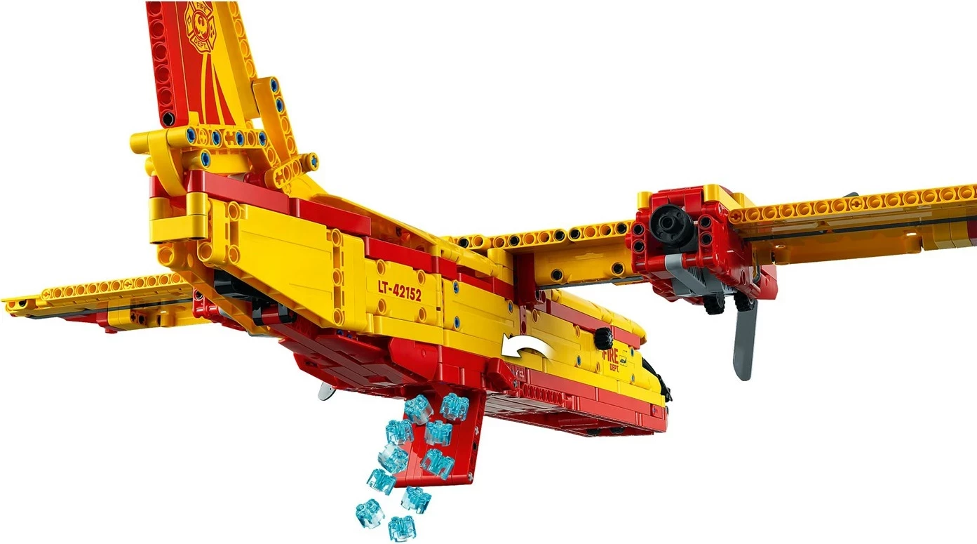 Lodër ndërtimi LEGO Technic 42152, Avion zjarrfikës, 1134 pjesë, Verdhë dhe Kuqe