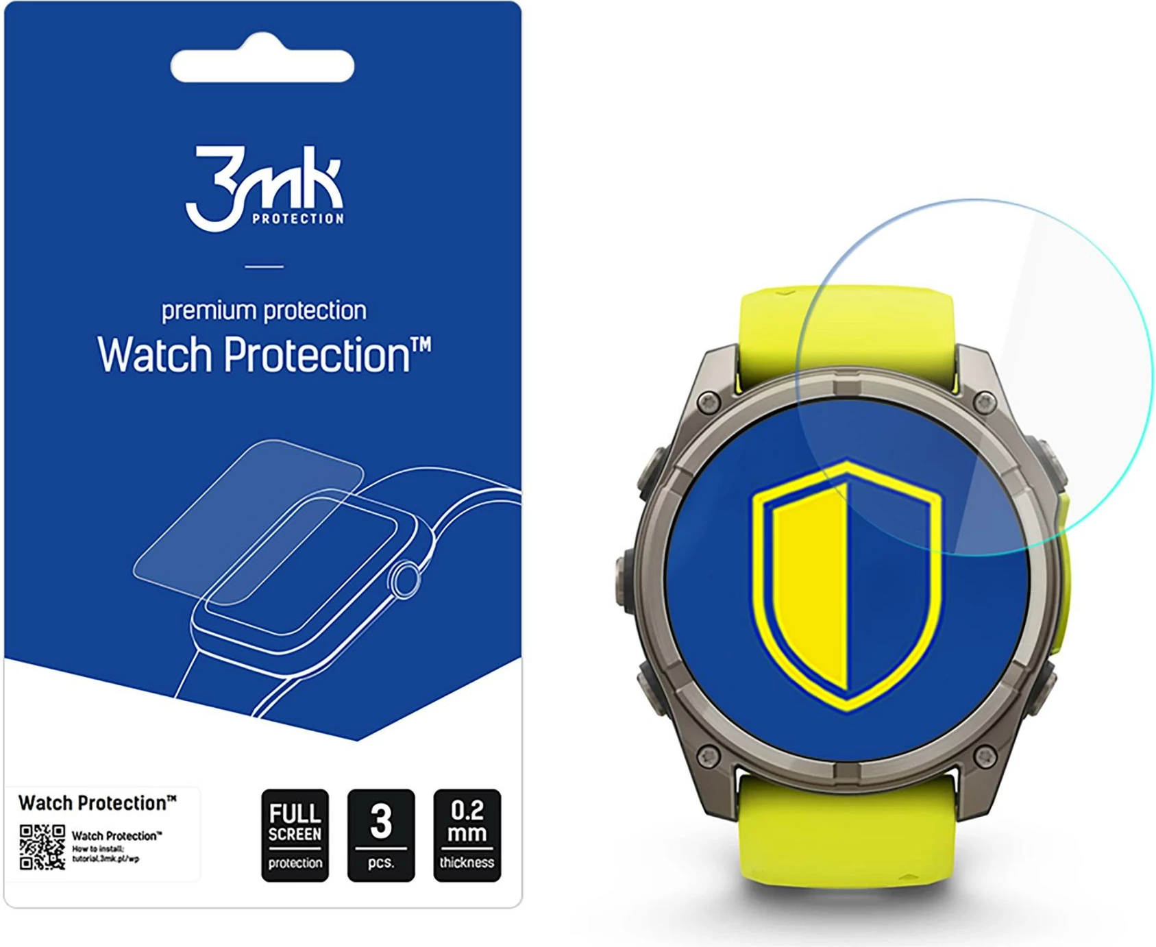 Mbrojtës ekranit 3mk Protection për Garmin Fenix 8 Solar/Sapphire 51mm, set 3 copë