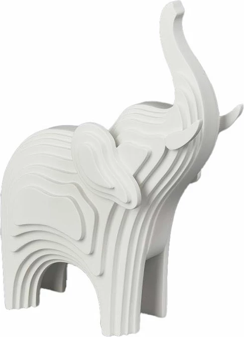 Dekor elefant ARCHI, ngjyrë e bardhë e zbehtë, 19x10.2x25cm, rrëshirë