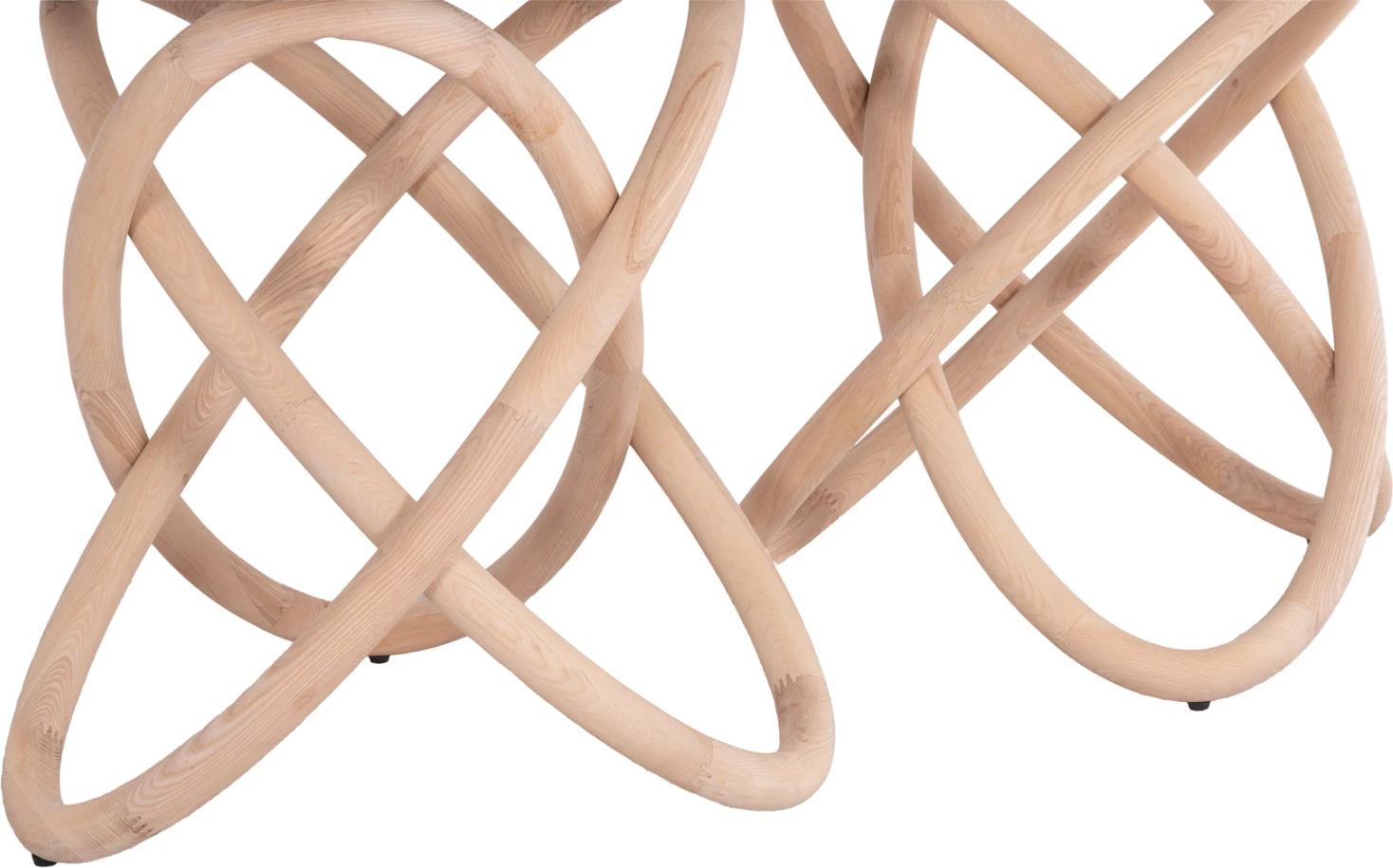 Tavolinë ngrënie Orbiter, sipërfaqe qeramike ngjyrë ecru, këmbë fraksini natyrale, 200x100x76.5cm