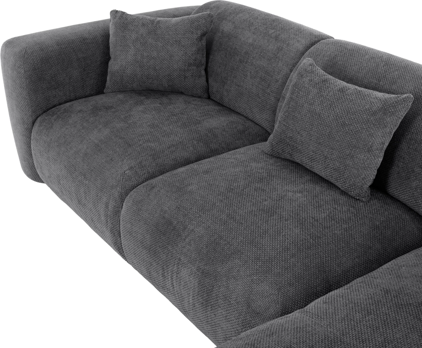 Divan qoshe BRICKEN FH3275.04R, pëlhurë antracit, 110-282x98-160x72H cm