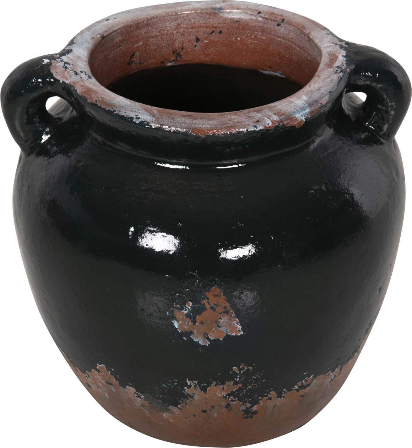 Vazo dekorative FH4380 terrakote, ngjyrë e zezë