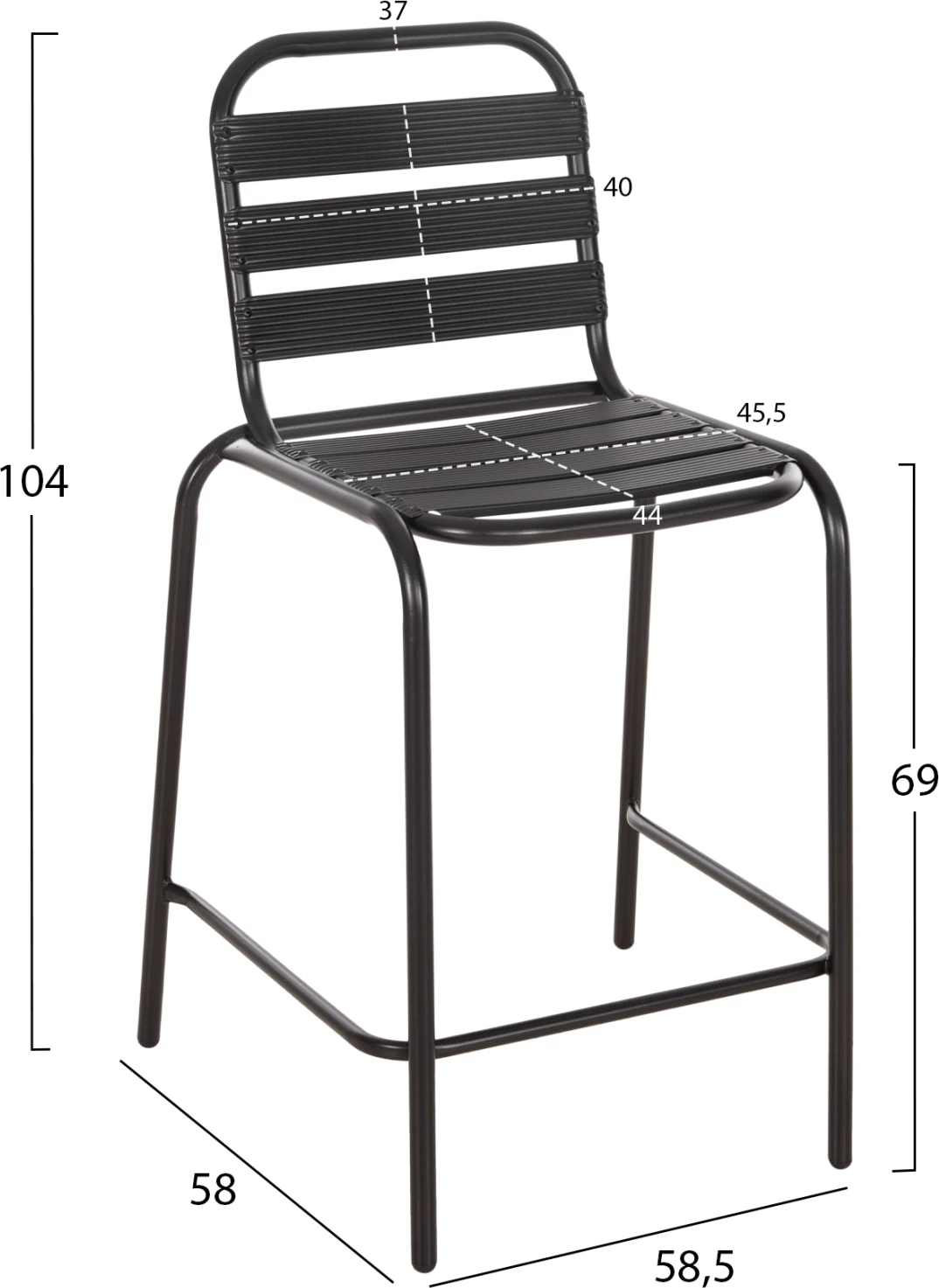 Set kopshti tavolinë & karrige Laura FH21055, 3 pjesë, të zeza