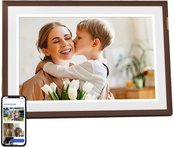 Kornizë digjitale Arzopa D10, 10.1", 32 GB, kafe e errët