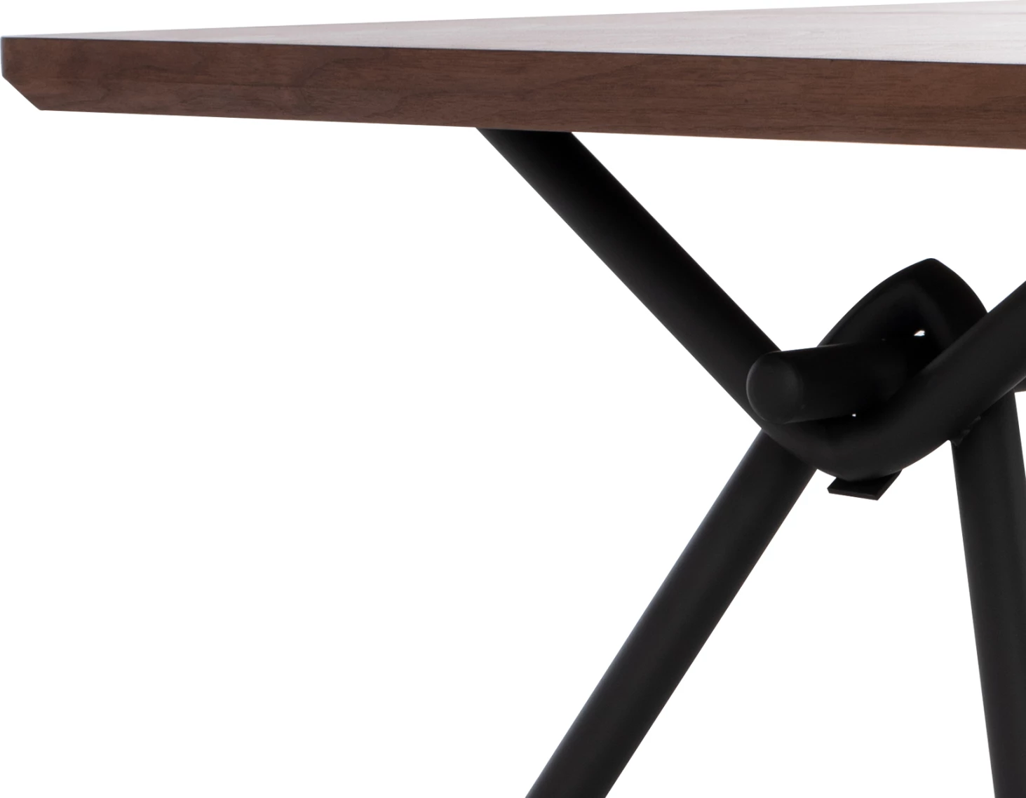 Tavolinë ngrënieje MANDY, MDF, ngjyrë arre, këmbë metali, 220x90x75 cm