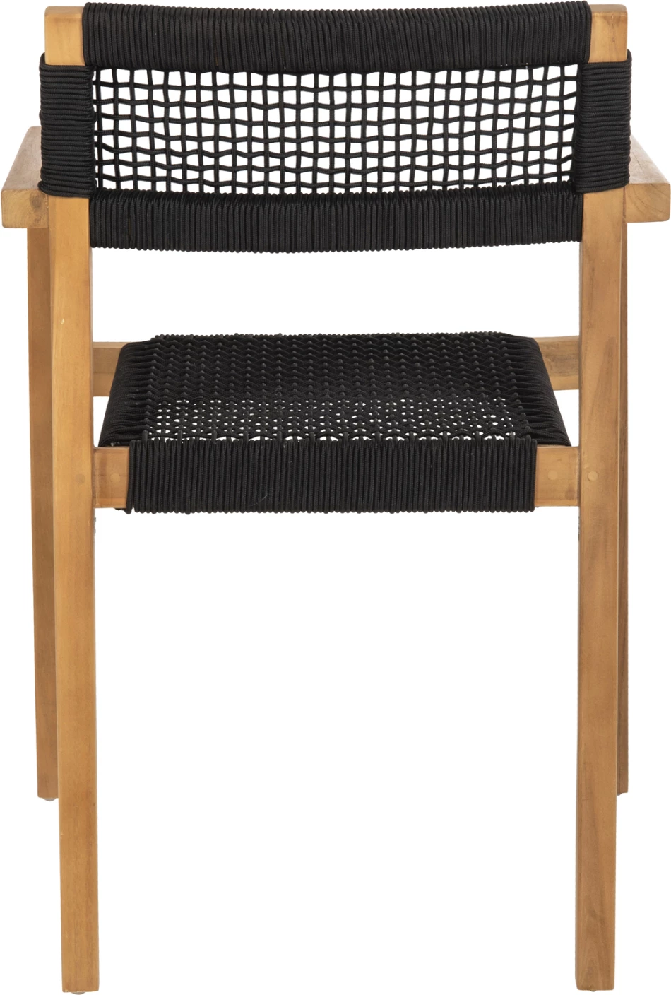 Karrige me krahë Charlotte FH9637.02 dru teak natyral dhe litar i zi 59x54x83H cm