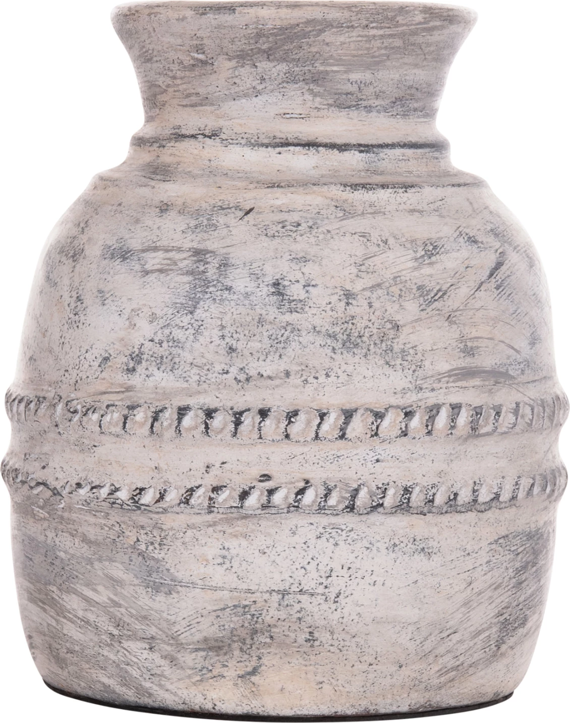 Vazo dekorative tavoline VERMO, terrakotë, ngjyrë gri e çelët, FH4393, 21x25cm