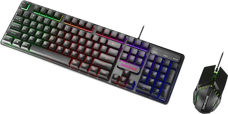 Set tastierë dhe Maus gaming, Tracer Boost TRAKLA47475, mekanike, me kabllo USB, ndriçim LED RGB, QWERTY English (US), maus 800–1600 DPI 6 butona, e zezë, set
