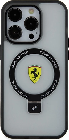 Mbështjellës Ferrari FEHMP15LUSCAH për iPhone 15 Pro 6.1", transparent, me Ring Stand, MagSafe