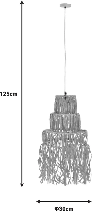 Llambë tavani Nairan Inart E27 natyrale D30x125cm