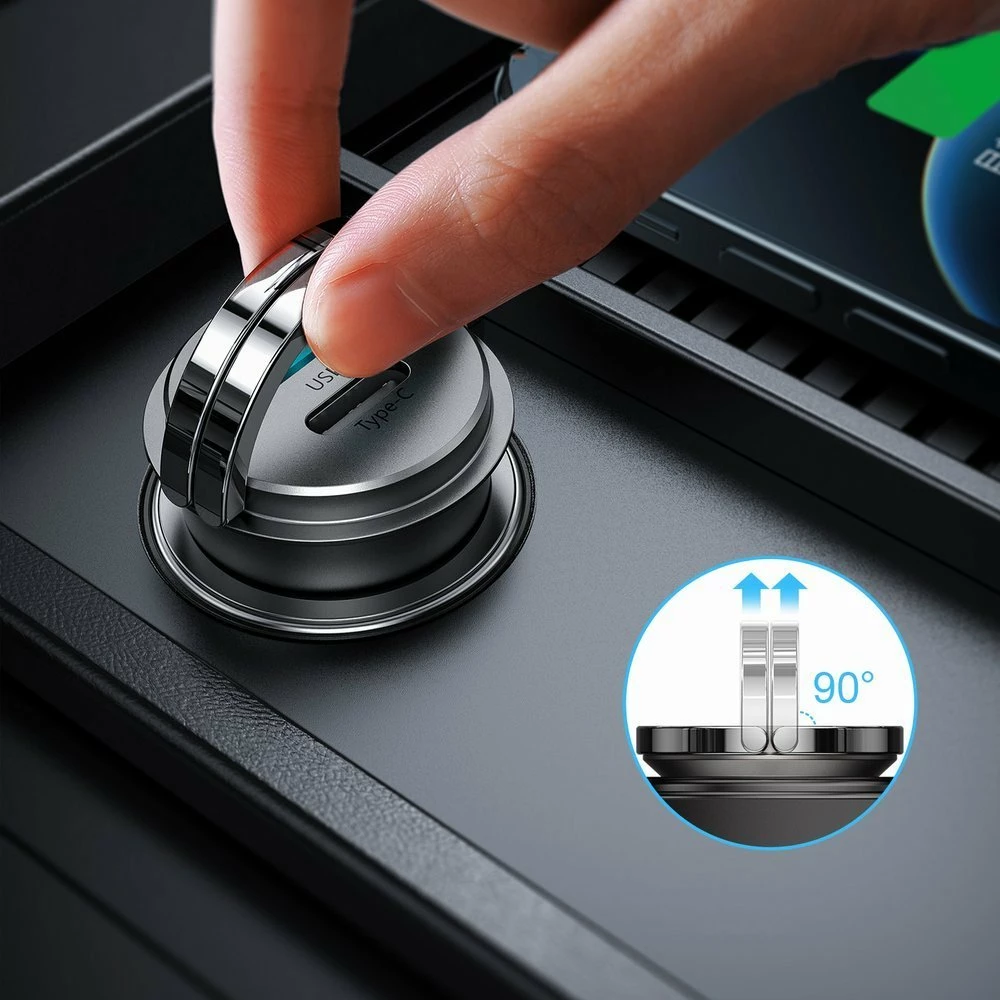 Karikues veture Joyroom C-A35, 45 W, 2 porta USB/USB-C, Gri