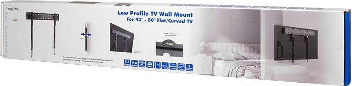 Mbajtëse muri për TV LogiLink BP0117, 43-80 inç, deri 40 kg, e zezë