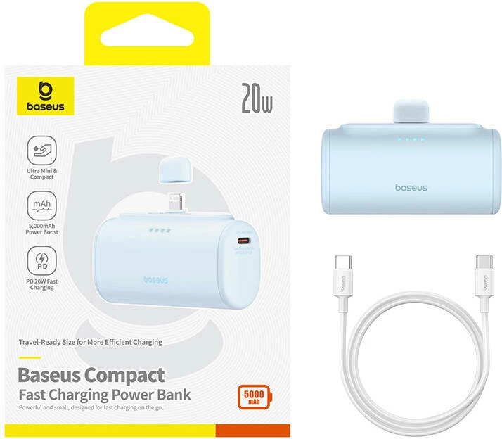 Powerbank Baseus OS-Baseus Compact IP 5000mAh 20W, kaltër