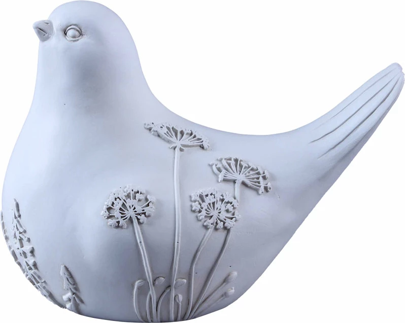 Dekor zog CALIS, polirezine, e bardhë-bezhë, 18x11x14cm