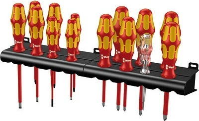 Set kaçavidash Wera 05105631001, 14 copë, dorezë ergonomike, me izolim, portokalli/kuqe