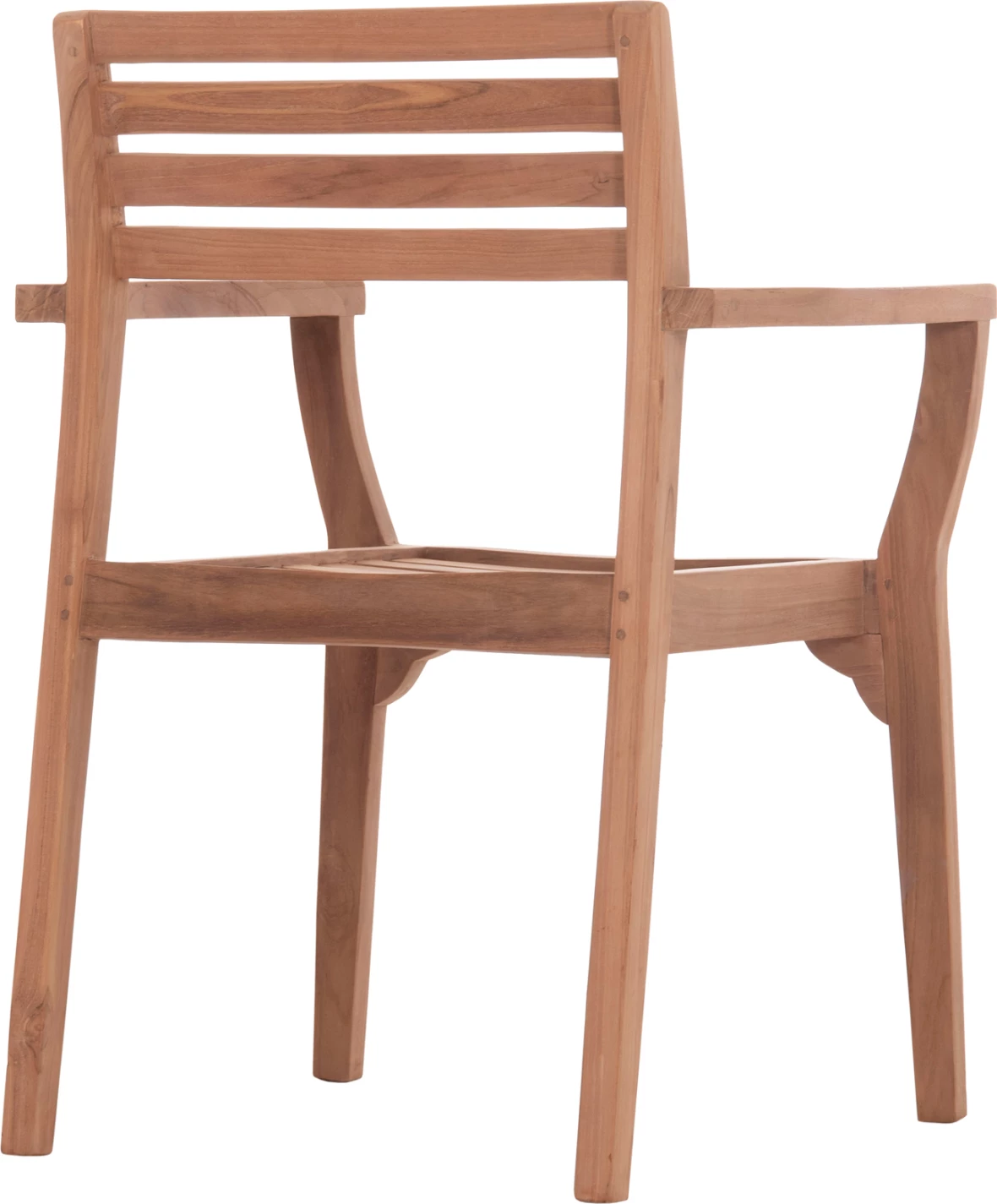 Karrige ngrënie për jashtë Ermioni, dru tik natyral, 60x59x84cm