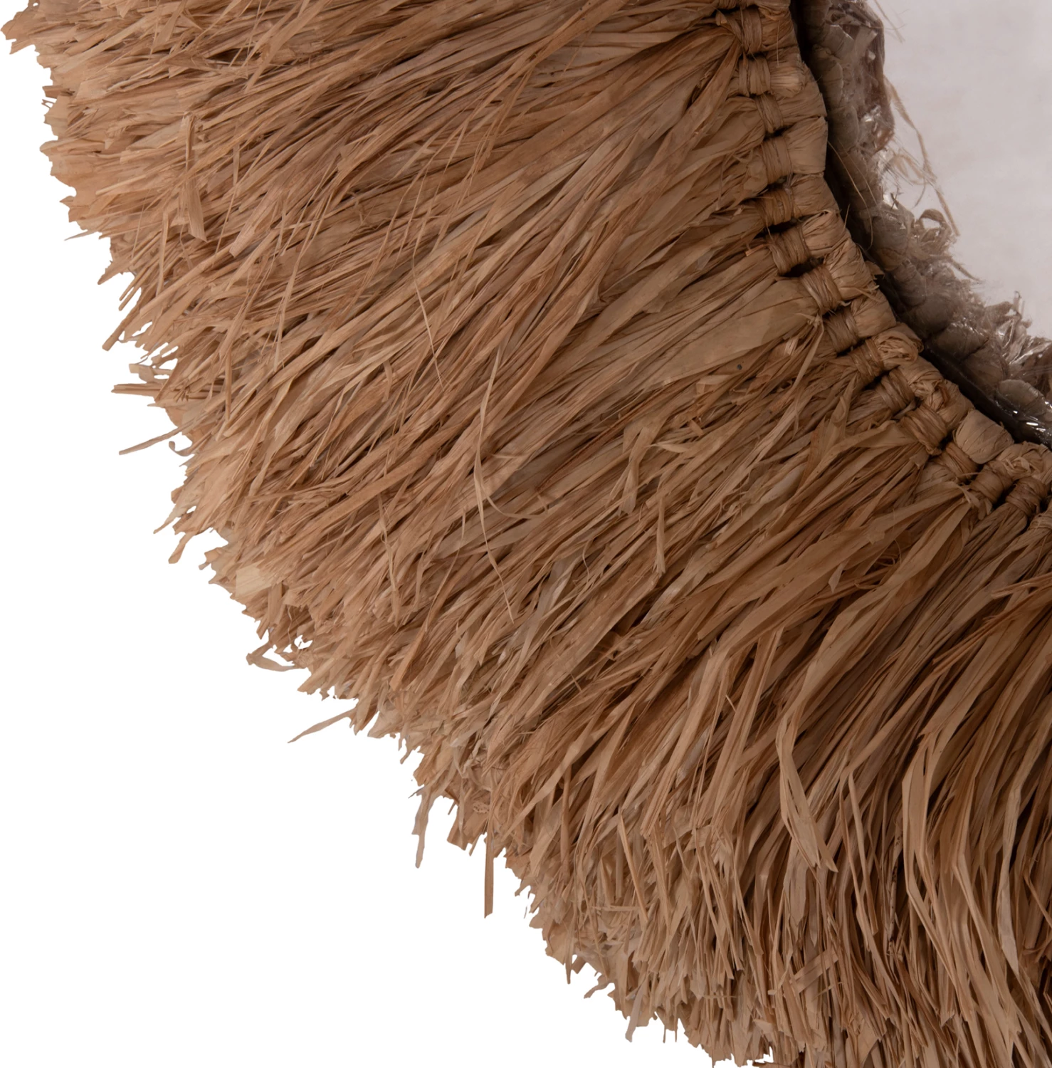 Pasqyrë muri ovale, kornizë fibra sisali, ngjyrë natyrale, FH4711, 95x60x15cm