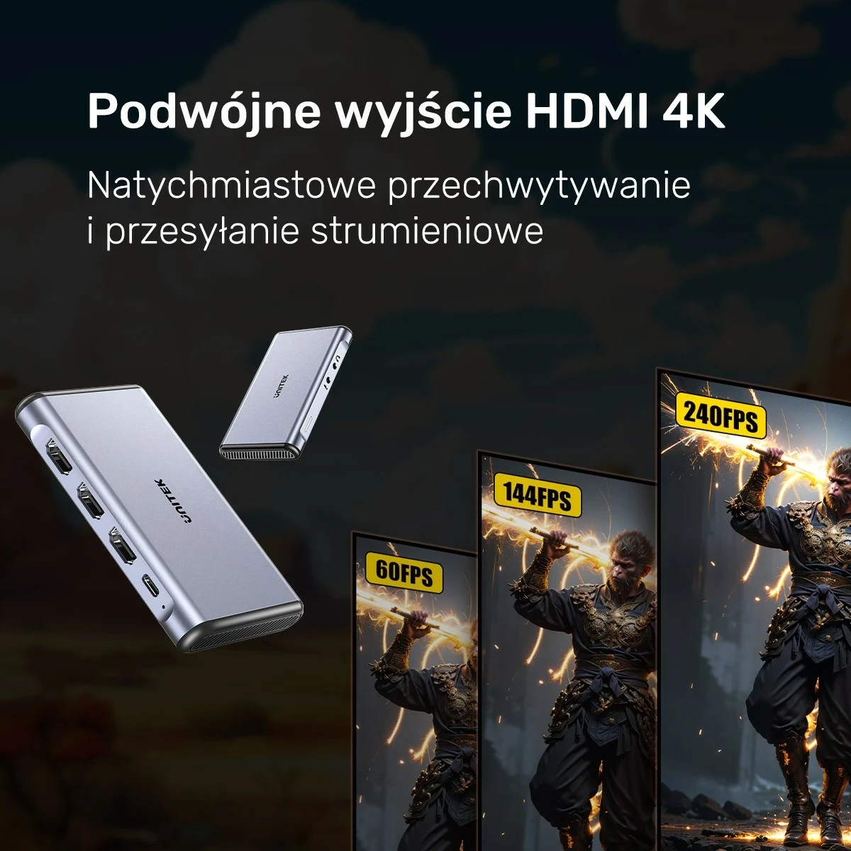 Kartelë kapje video Unitek 4K@60Hz, ngjyrë gri