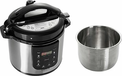 Tenxhere multifunksionale me presion CAMRY CR6409 6L 1000W, argjendtë/zezë