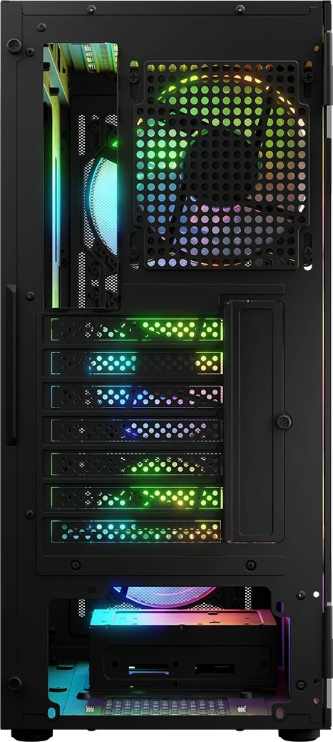 Kasë, Logic Concept, Portos ARGB Midi (AT-PORTOS-10-0000000-0002), ATX/Micro ATX, 4x 120 mm ARGB, panel anësor xham i temperuar, USB 3.0, e zezë