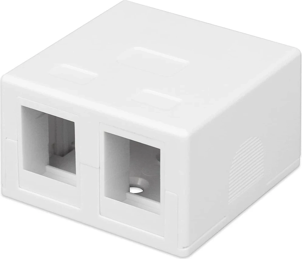 Kasë Techly 366310, për 2 module Keystone RJ45 ose RJ11/12, e bardhë