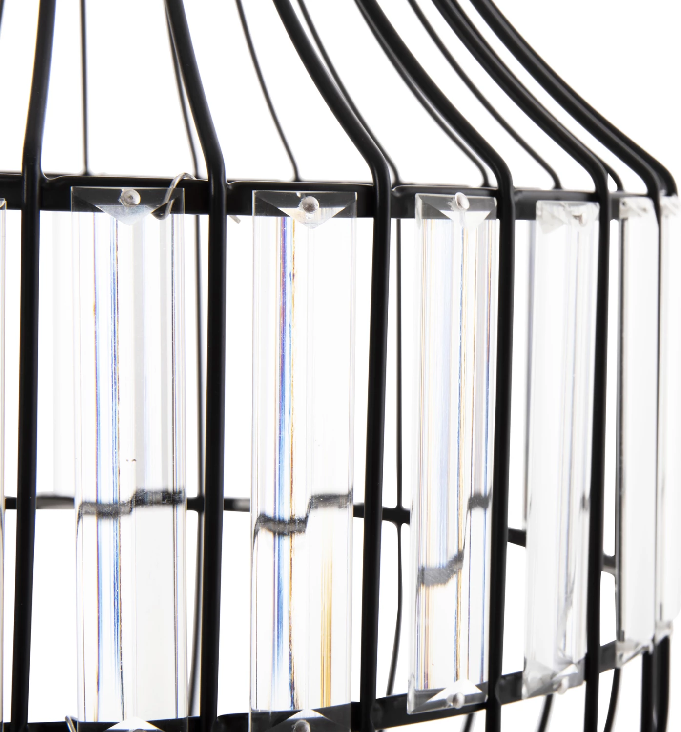 Llambë varëse tavani, metal i zi dhe qelq, FH4093, Φ29x38-137Hcm