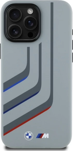 Mbështjellës BMW Silicone Turning Lines MagSafe për iPhone 16 Pro Max, Gri