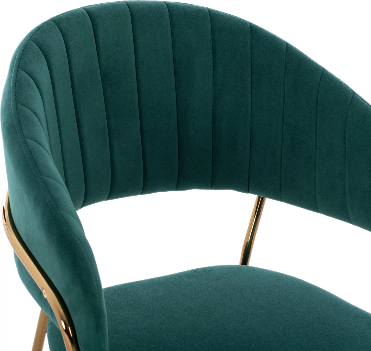 Karrige për bar, lartësi mesatare, FH8734.03, kadife e gjelbër, kornizë e artë, 60x55x100 cm., set prej 2 copë