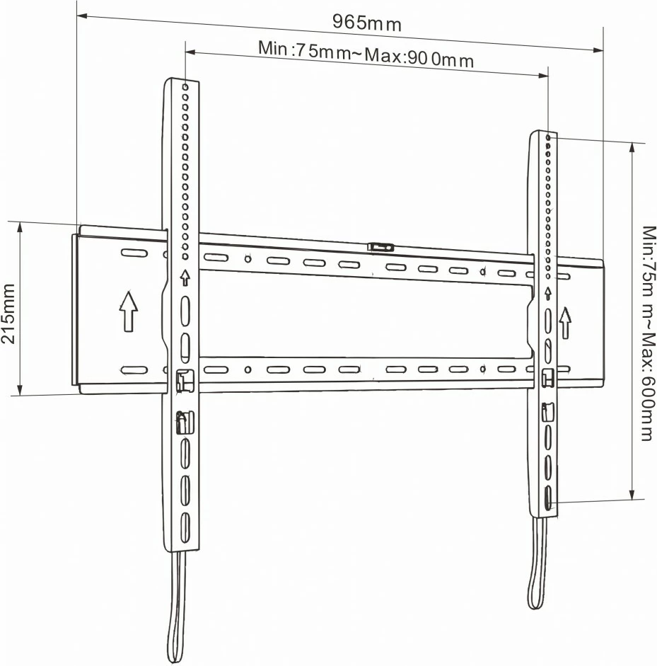 Mbajtëse muri për TV ART AR-94XXL 65-120\" VESA 900x600 200 kg 32 mm e zezë