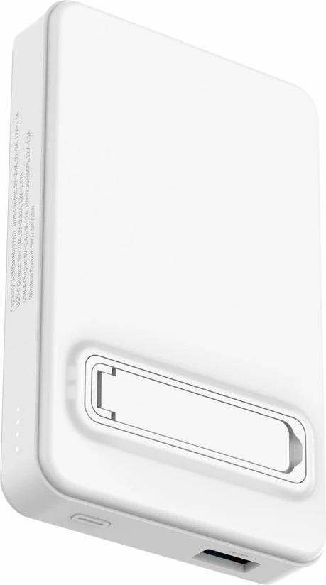 Powerbank Wozinsky WLWP-10KA0Y3WS, 10000 mAh, Qi2, MagSafe, me mbajtëse, Bardhë