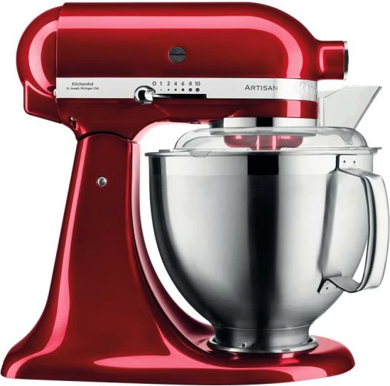 Mikser kuzhine planetar KitchenAid Artisan 5KSM185PSECA 4.8L + enë 3L, e kuqe Candy Apple