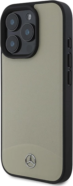 Mbështjellës Mercedes MB për iPhone 16 Pro Max, MagSafe, lëkurë, bezhë