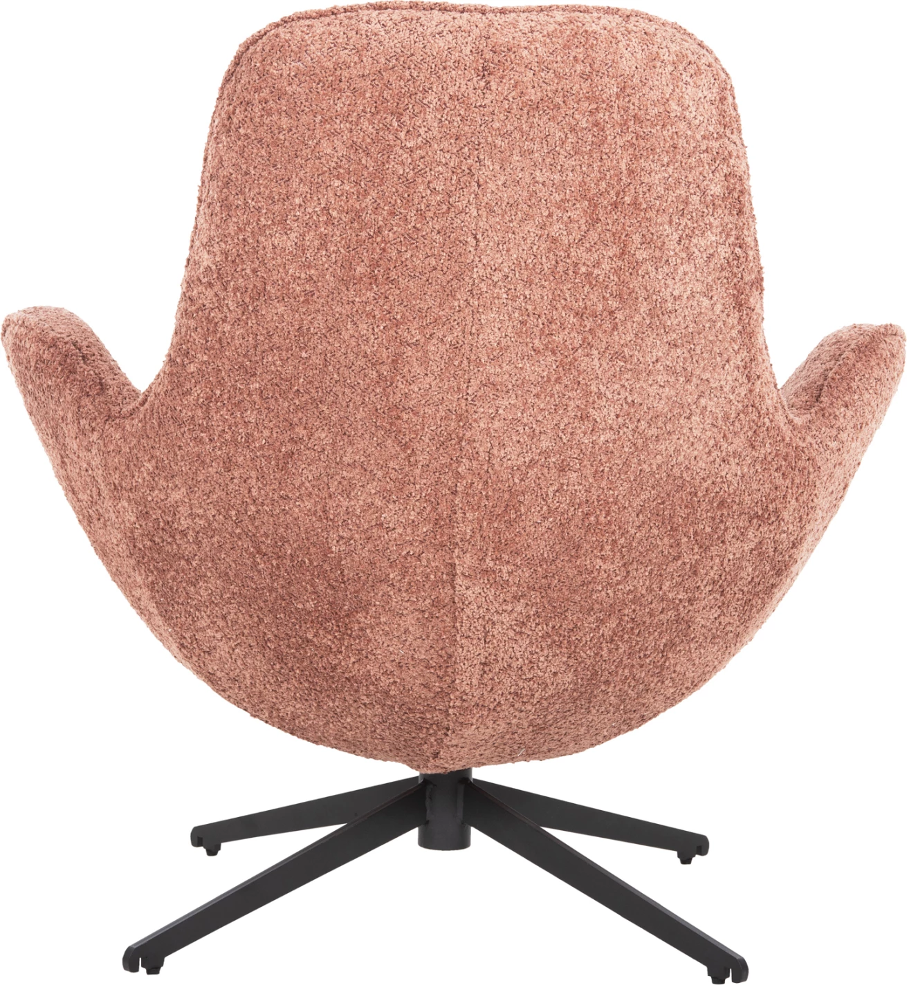 Karrige rrotulluese BRYNN, pëlhurë boucle rozë, bazë metalike e zezë, 88x76x88H cm