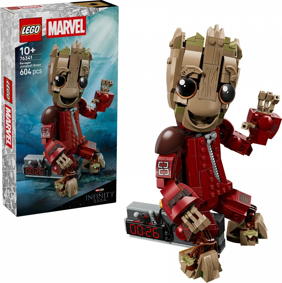 Set ndërtimi LEGO Marvel 76341 Groot Ravager, figurë e lëvizshme, 604 pjesë, 10+