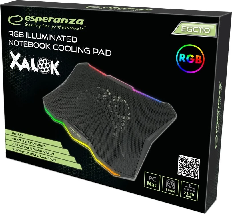 Ftohës për laptop Esperanza EGC110, 800 rpm, 17",  i zi
