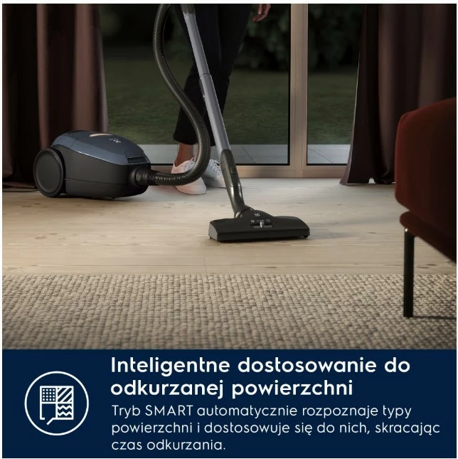 Fshesë me qese Electrolux Pure D8 PD82-8DB SILENCE, 600 W, 3.5 L, HEPA, 57 dB, blu navy