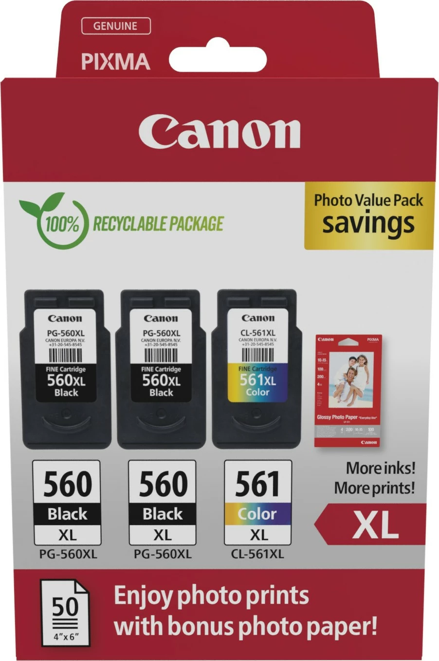 Toner Canon 3712C012, High (XL) Yield, 3 copë, Photo value pack
