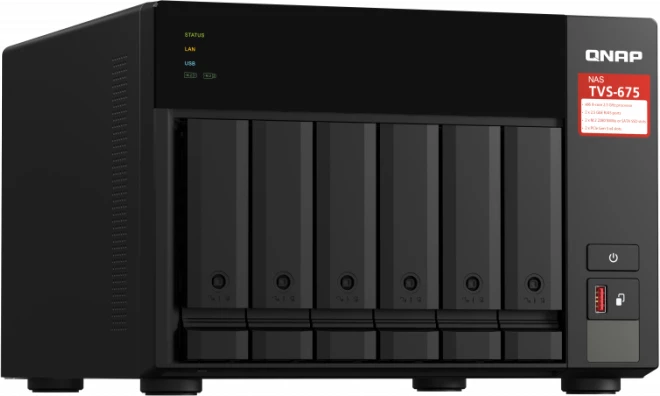 Server NAS QNAP TVS-675-8G, 6-bay, 8GB RAM, 2x 2.5GbE, HDMI 2.0, i zi