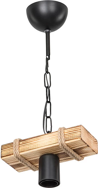 Dritë tavani PWL-1027 E27 metalike, ngjyrë natyrale e zezë, 20x10x43cm