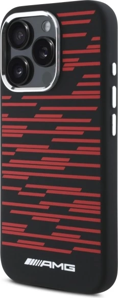 Mbështjellës Mercedes AMG Silicone Graphics MagSafe për iPhone 16 Pro, i zi