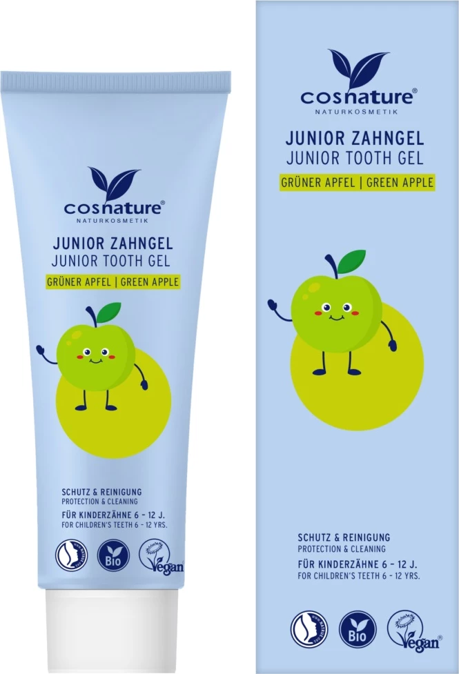 Xhel dhëmbësh për fëmijë Cosnature me ekstrakt molle të gjelbër 75ml