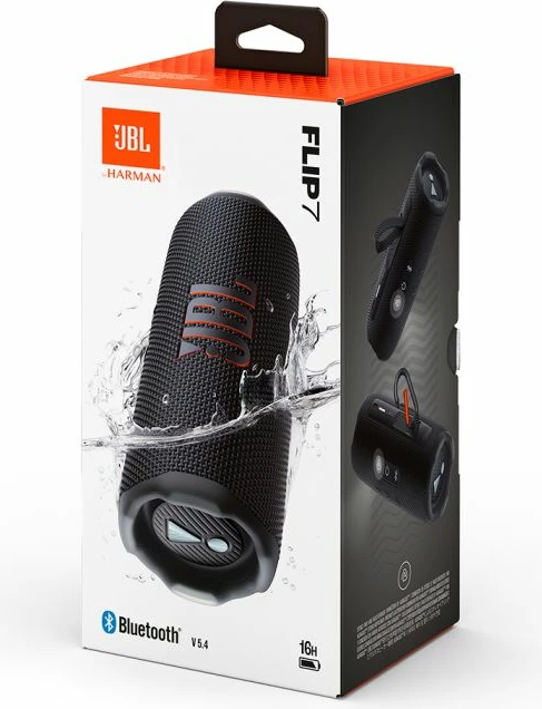Altoparlant portativ Bluetooth JBL Flip 7 35W IP68 i zi, me rrip dore + karabinë