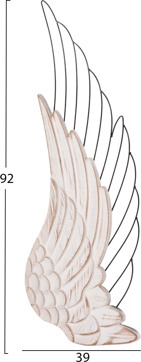 Dekor muri krahë FH4223 MDF në metal bardhë-zi 39x1,5x92Hcm